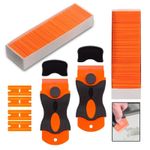 100 Pcs Plastic Scraper Razor Blades Auto Decals Stickers Remover No Scratch