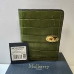 (NEW) MULBERRY Postman's Lock Pocket Book | Croc Print Dark Olive  | RRP £280