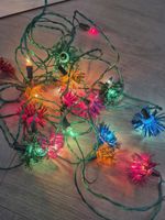 Vintage Retro Tinsel Christmas Tree Lights – Multicoloured Starburst Shades