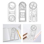 2-4pack Multifunctional Geometric Ruler Drawing Template for