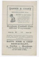 1934/35 Sussex County League - HORSHAM v. BEXHILL
