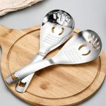 Egg Yolk Separator Spoon Ginger Garlic Grinding Masher Draining Slotted Spoon