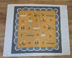 Vintage Gocken Jobs  Fabric Dalecarlia Sweden Scandi Handtryck light stains