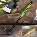 6lb Maul Axe + Log Bomb Splitting Wedge Fibreglass Shaft & Rubber Grip Handle