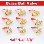 BSP Brass Ball Valve 1/8" 1/4" 3/8" Male/Female Ball Valve -Fuel Air Water Gas