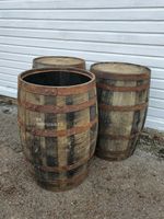 WHOLE BARREL PLANTER OLD RECLAIMED USED RUSTIC WHISKEY SCOTCH WHISKY OAK WOODEN