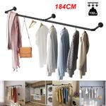 UK Industrial Pipe Clothing Rack Wall mounted Clothes Rail Hanging Display Rack