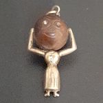 Rare Antique Ww1 Silver LADY "TOUCHWOOD/FUMSUP" Lucky Charm/Pendent 