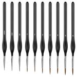 Premium Paint Brushes Set of 10 Miniature Extra Fine Detail Model Craft Nail Art