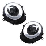For Mini R55 R56 R57 2009-2016 LED Black Headlights Projector Xenon Look Upgrade