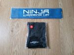 New Ninja Warrior UK Large Black Fingerless Gloves and Blue Headband Set