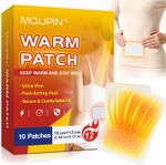 MQUPIN Deep Heat Patches, 10 Pieces Ultra Thin Heat Pads for Back & Abdomen,Self