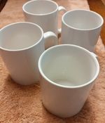 Set Of 4 White Coffee Mugs New