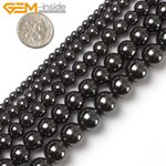 Natural Stone Black Hematite Round Spacer Beads Jewelery Making 15" Non-magnetic