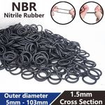 1.5mm Cross Section Nitrile Rubber O-Rings Seals 4mm - 103mm OD O Ring Sealing
