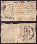 Derby Bank. Five Pounds 9-11-1811. Poor.
