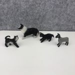 Felted Animals 2 x Cats 1 x Sheep Dog- Plus One Un- Felted Lamb Vintage Set