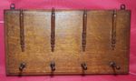 Antique Wall Mounted Whip Hanger With 4 Hooks Size 46x24cm Display Equine 