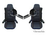 Premium Black Leatherette & Fabric Comfort Seat Covers For Scania 4 G P R Series
