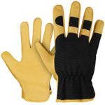 Leather Work Gloves Builders Grip Gardening Thorn Proof  Hand Protection Safety
