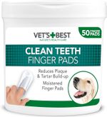 New Vet's Best Dental Care Finger Wipes Reduce Plaque & 50 Count UK