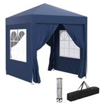 Outsunny 2 x 2m Garden Pop Up Gazebo Canopy Marquee w/ Carry Bag, Blue
