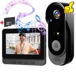 4.3'' IPS Screen Smart Wireless Video Doorbell Camera Doorbell Monitor 1080P HD