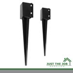 Heavy Duty Fence Post Spike Black Powder Coated 50x450mm or 75x600mm Support