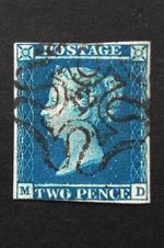 Queen Victoria GB 2d Blue SG.14 Used No.12 In MX 3/4 Margin VF