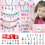 Toy Gifts for 5 6 7 8 9 10 Year Old Girls, Girls Charm Bracelet Making Kit Set