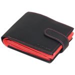 Rallegra men's large multifold black & red leather wallet RFID New with tags