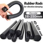 Black Solid Natural Rubber Round Rods Bar Stick Dia 16mm-150mm Length 40mm-520mm