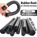 Black Solid Natural Rubber Round Rods Bar Stick Dia 16mm-150mm Length 40mm-520mm
