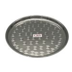 Stainless Steel Round Serving Tray/Thali/Plate with Swirl Patterns - 6 Sizes