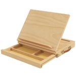 Wooden Table Easel Box with Storage Portable Folding Artist Easel