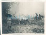 WW2 1942 15th Punjab Regt Old Camp Being Burnt Punjab Park Camp Manipur India