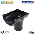 112mm Half Round Stop End Outlet Guttering PVC Fitting 1–8 Pack!