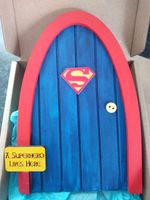Superman inspired boys girls tooth/Christmas fairy/Elf door superhero handmade