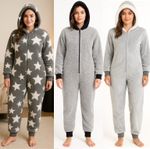 Teddy Fleece 1Onesie Jumpsuit Hoodie Adults Zip Sleep Pyjamas Warm Nightwear