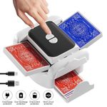 2-in-1 Automatic Card Shuffler & Dealer Machine Rechargeable 2 Decks Card White