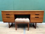 Mid Century Teak Desk Dressing Table With Stool By Uniflex-Courier Delivery 