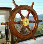 Wooden Ship Wheel 24 Inch Premium Quality Ship's Teak Antique Maritime Nautical