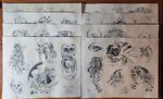 SET Of 8 1984 Greg Irons Traditional Vintage Tattoo Flash Production Sheets A-H