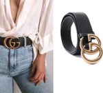 Fashion Leather Belts Jeans Belt Waistband Alloy Buckle Letter Women 3.0/3.8 cm