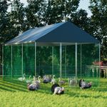 XXL XL Large Heavy Duty Metal Walk-In Chicken Coop Run Cage with Cover Outdoor