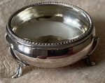 SILVER OPEN SALT CELLAR Hallmark HA EA FA EPA 3166 VINTAGE FOOTED BOWL Mustard