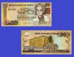 Malta  20 Lira 1974    uk -Reproduktion