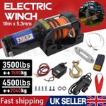 3500/4500LBS Electric Winch 12V Synthetic Rope Trailer Towing Off Road Wireless