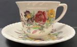 1940+ Johnson Bros (UK) Windsor Ware "Garden Bouquet" Demitasse Duo -A-