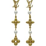 Louis Vuitton Pendant Louisa Earrings Gold Metal pearl Accessory Used